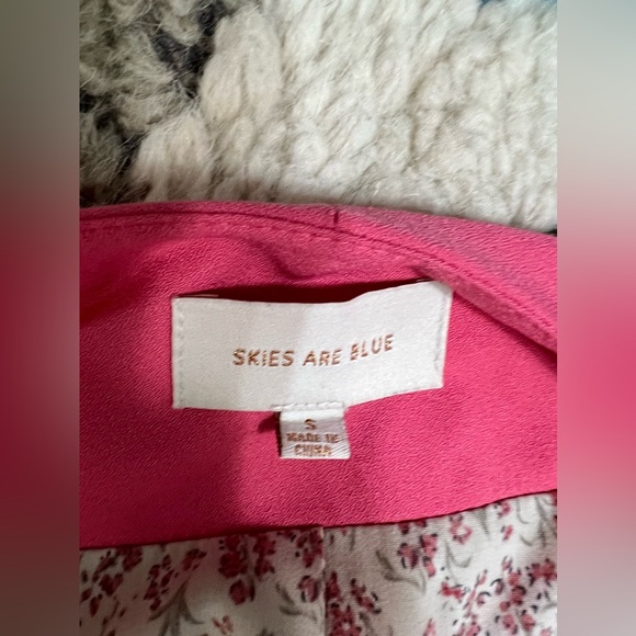 Skies are Blue Pink Floral Lined Blazer Small - Picture 7 of 12